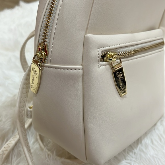 New Beige / Off White & Gold Small Backpack - Picture 3 of 16